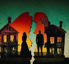Apartment is torn in half with a silhoutte of a man and a woman. how much does a divorce cost